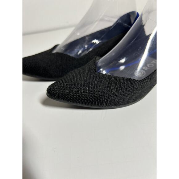 Rothys EUC Black Textile The Point Slip On Ballet Shoe Flat Size 8 - Picture 2 of 5